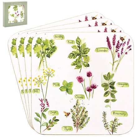 S/4 Herb Garden Coaster, 11cm 