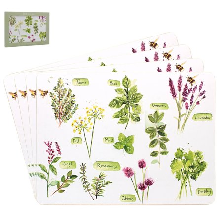 S/4 Herb Garden Placemats, 29cm 