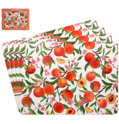 a vibrant peaches design placemat 