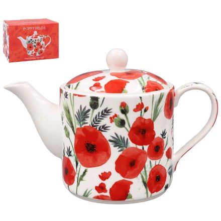 Poppy Floral Tea Pot, 20cm 