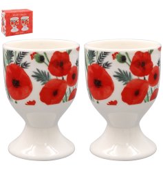 Brighten your mornings with these charming Poppy Egg Cups