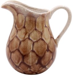 Add rustic charm to your home with the warm brown Reactive Glaze Flower Jug