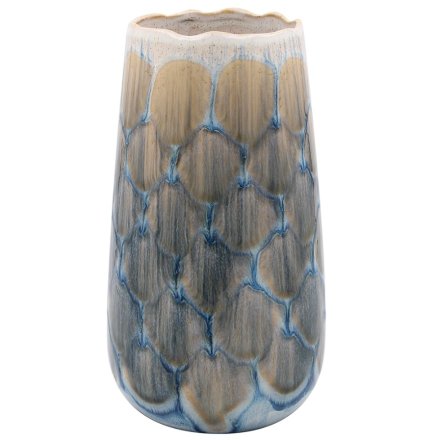 Tall Reactive Glaze Vase, 24.5cm 