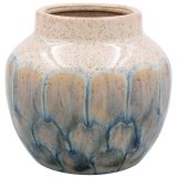 A eleganbt reactive glazed blue flower vase 