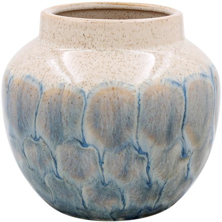 Reactive Glaze Urn Vase, 10.5cm 