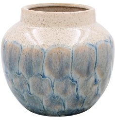 a charming green / blue urn style flower vase 