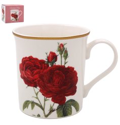 Sip in style with the Redoute Rose Mug—elegant floral charm crafted from sturdy 