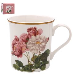 Savor your favorite drink in the elegant Redoute Rose Mug