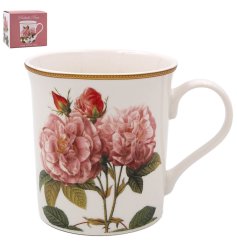 a charming rose design coffee mug 