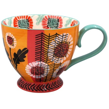 Hand Painted Footed Mug, 15cm 