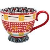 a stylish colourful hand painted mug 