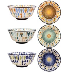 Charming casa bowls features three stylish bowls perfect for snacks, desserts, 