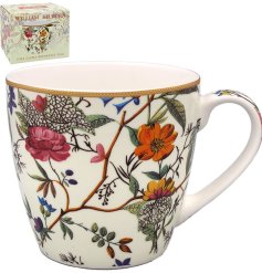 a floral design breakfast mug 