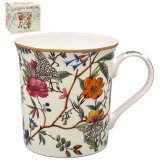 a beautifully crafted porcelain cup featuring elegant white and red floral designs 