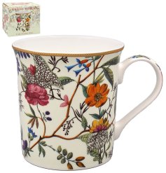 a beautifully crafted porcelain cup featuring elegant white and red floral designs 