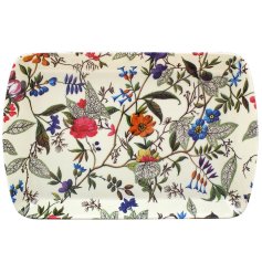 a small floral design serving tray 