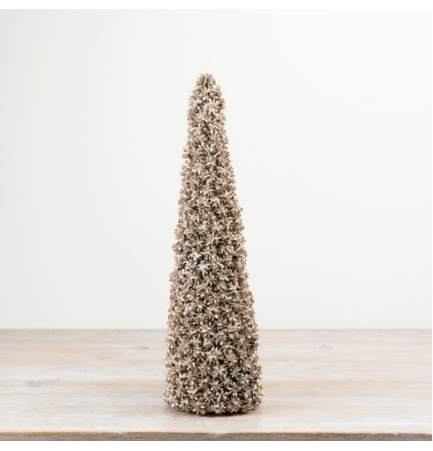 Craft stunning Christmas decor with this shimmering gold glitter cone tree ornament.