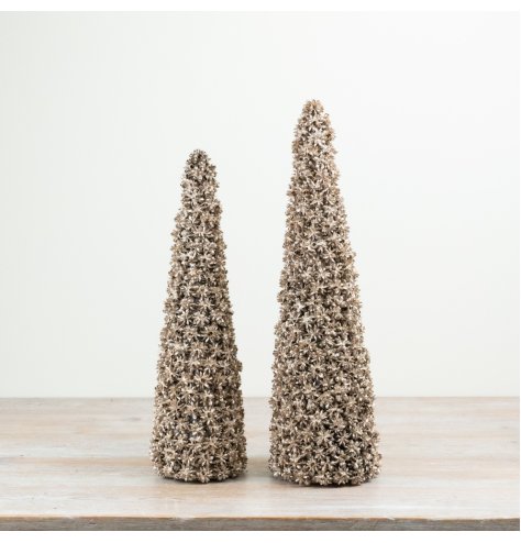 Craft a festive vibe with this dazzling gold glitter cone tree ornament, perfect for holiday décor.