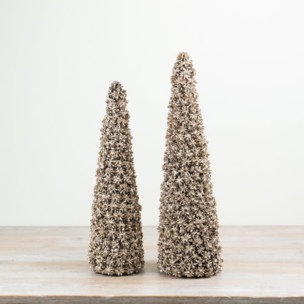 Craft a festive vibe with this dazzling gold glitter cone tree ornament, perfect for holiday décor.