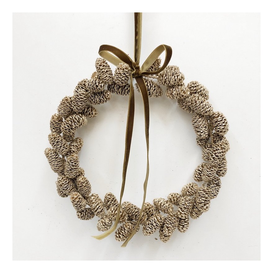 Champagne Natural Wreath, 24cm