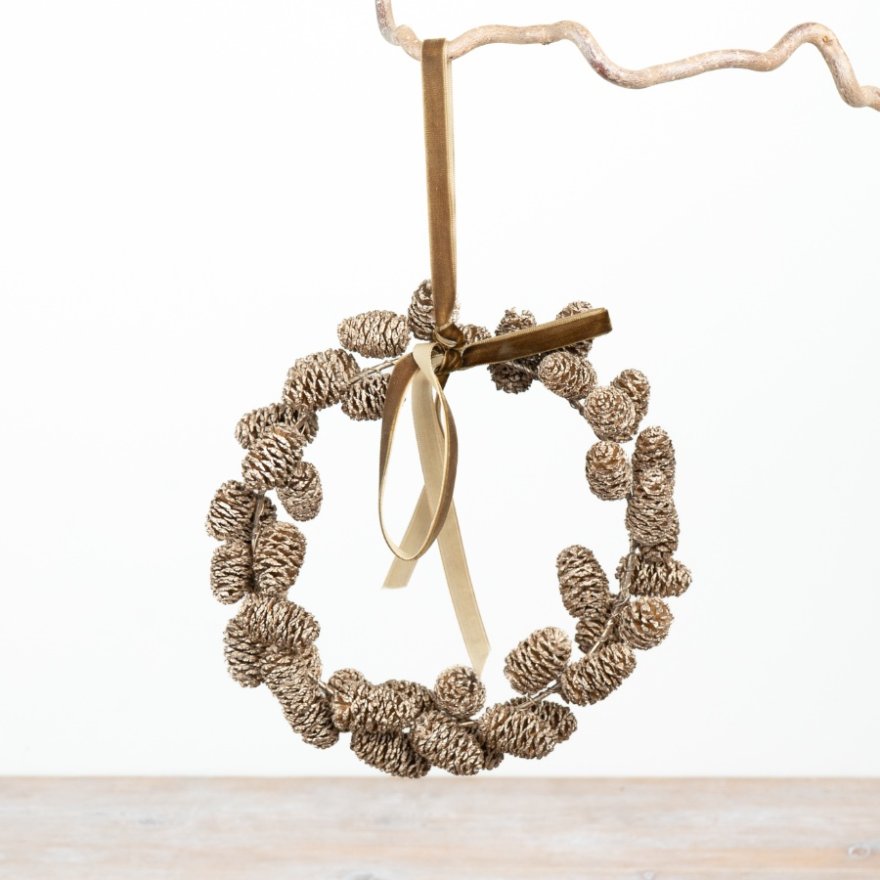 Champagne Natural Wreath, 19cm