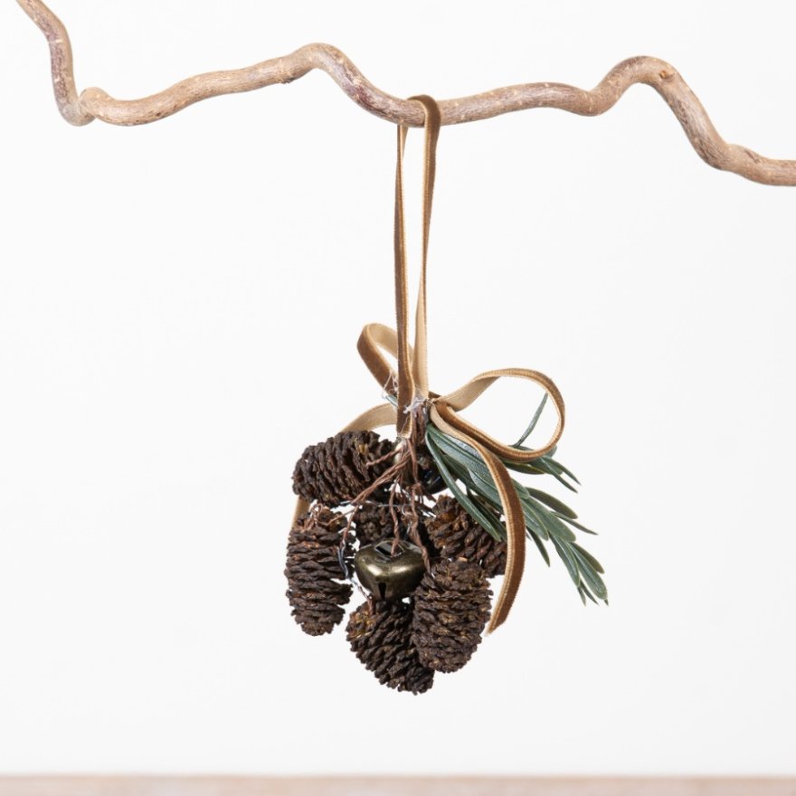 Bow Pinecone Hanger, 19cm