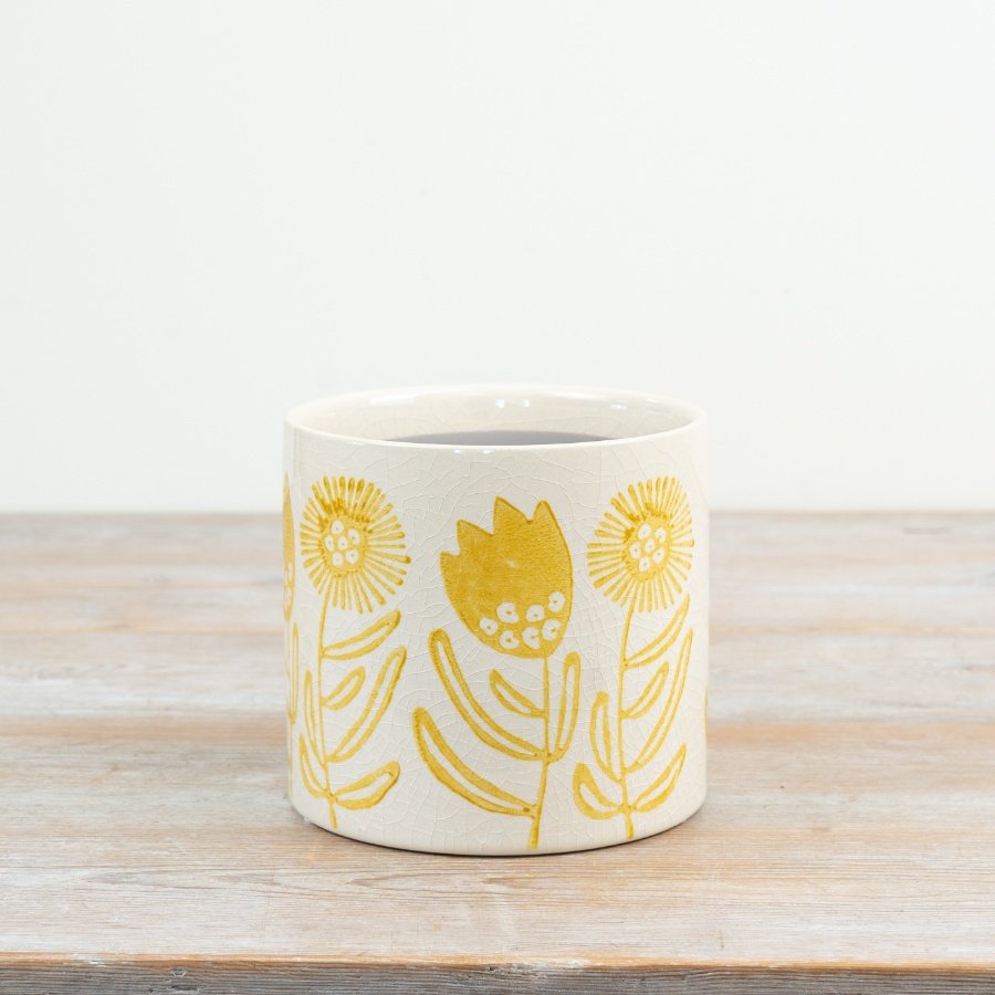 A delightful sunflower pot ideal for small succulents and houseplants