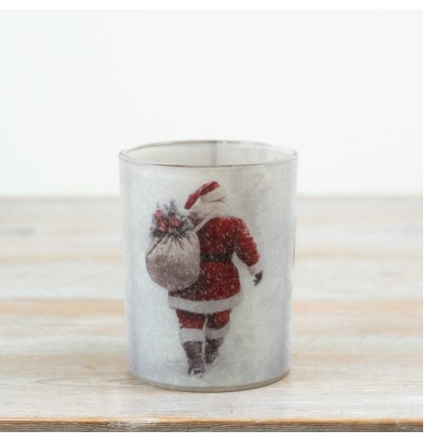 Bring festive charm to your collection with this decorative glass t-light holder.