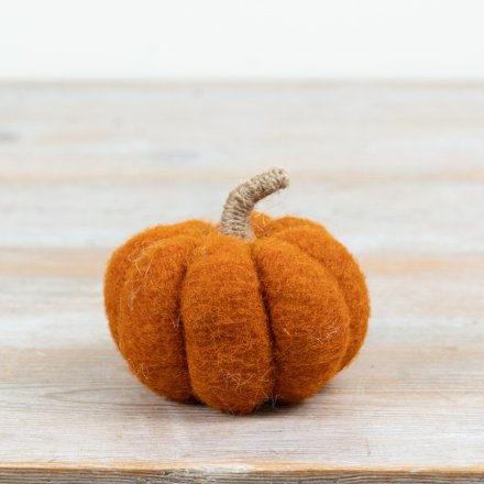 9cm Orange Fabric Pumpkin Ornament