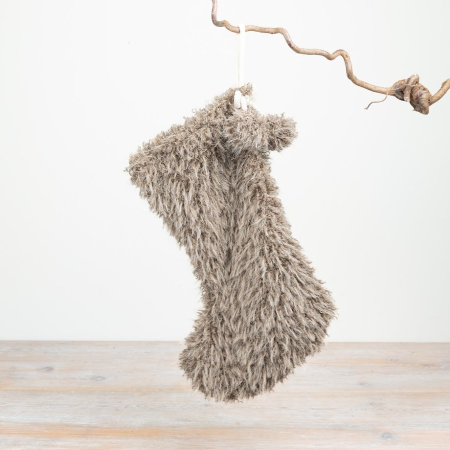 Natural PomPom Stocking, 37cm