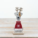 Adorable felt dog ornament perfect for decorating your space.