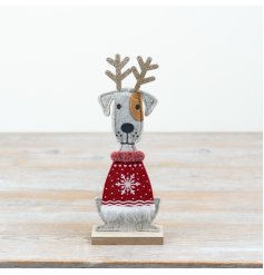 Adorable felt dog ornament perfect for adding a cute touch to any space.