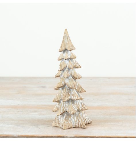 Chic tree ornament ideal for enhancing farmhouse-inspired decor.