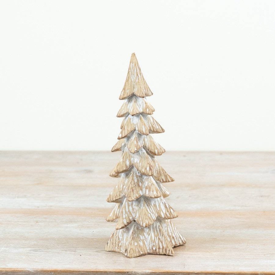 Bring natural texture and rustic charm to your seasonal offering with this beautifully detailed polyresin Christmas tree