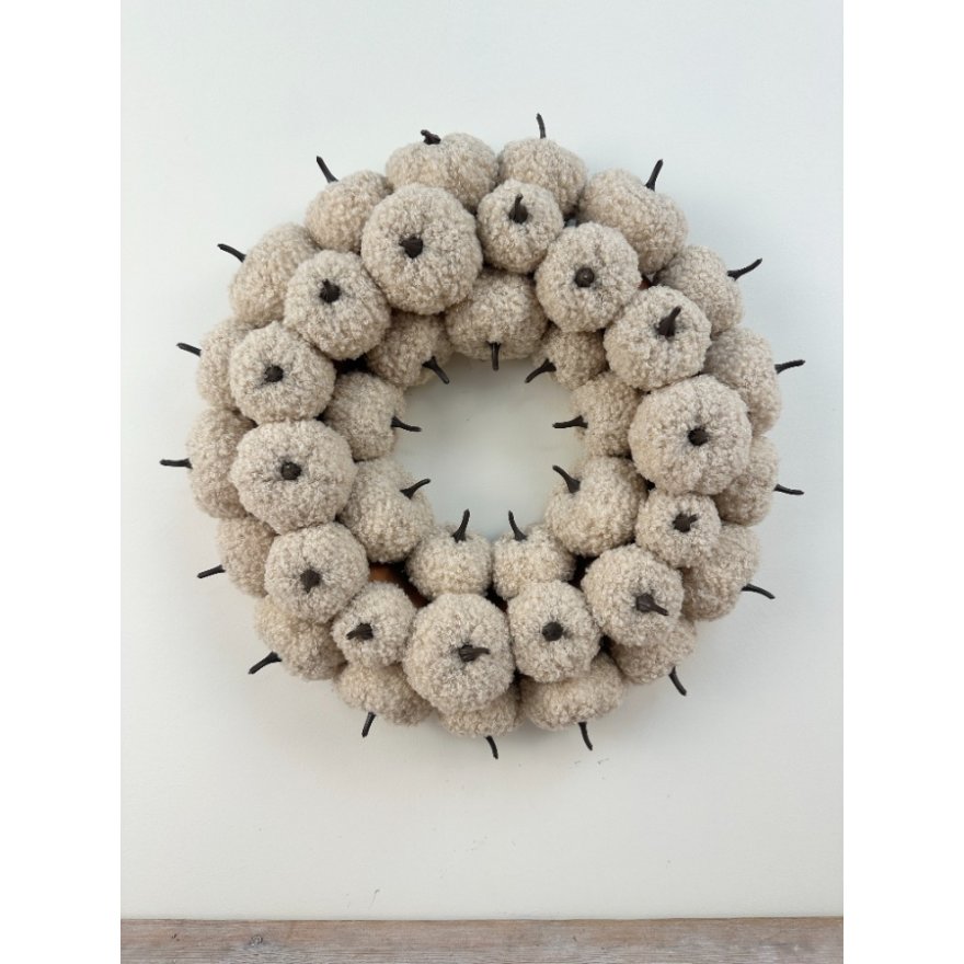 Cream Pumpkin Wreath, 38cm