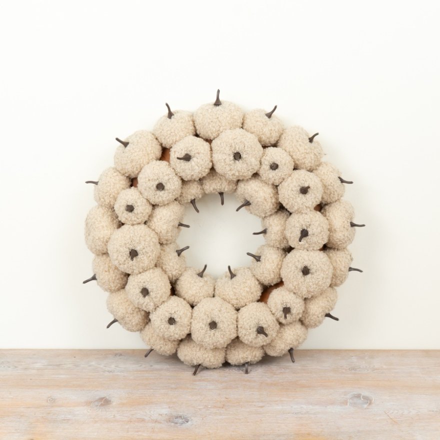 Cream Pumpkin Wreath, 38cm