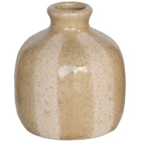 Bring natural charm to your decor with this ceramic vase featuring a stripped,