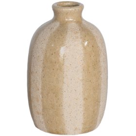 A beautiful vase with a glossy striped finish.