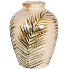 Botanical Palm Ceramic Vase