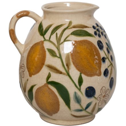 19.5cm Lemon Glazed Vase Jug, 