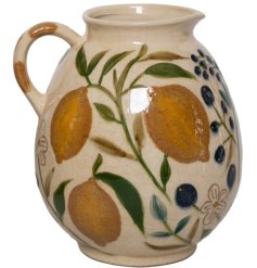 Brighten your space with this cheerful Lemon Glazed Ceramic Vase Jug.