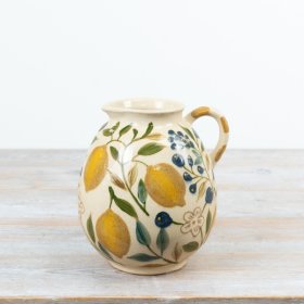 Bring sunny charm to any room with this Lemon Glazed Ceramic Vase Jug.