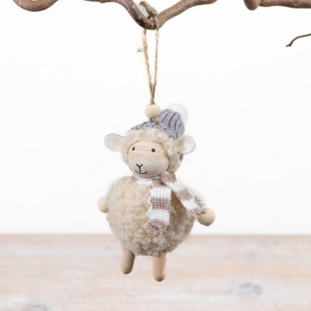 Winter Sheep Hanger, 10.5cm