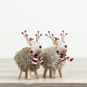 Wooden Reindeer Assortment, 14cm