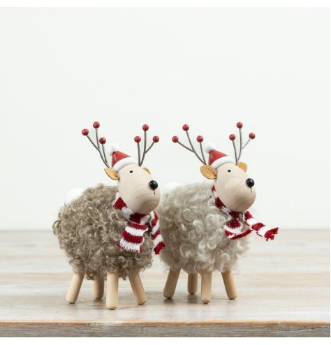 Bring festive cheer to your decor with these delightful reindeer figures.