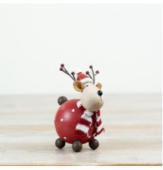 Bring festive cheer to your space with this adorable polkadot reindeer ornament.