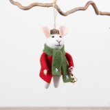 Bring festive charm to your décor with this adorable felt mouse hanging ornament.