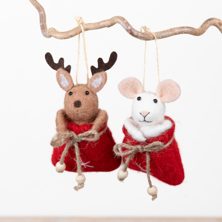 Felt Reindeer & Mouse Bags, 2a