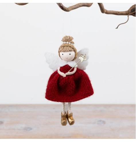 Bring festive charm to your decor with this lovely angel hanging ornament, perfect for seasonal displays.