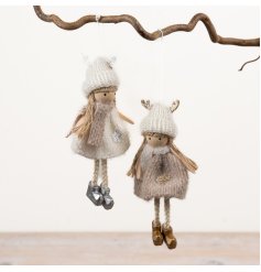 Bring cosy winter magic to your décor with these lovely angel hanging ornaments.